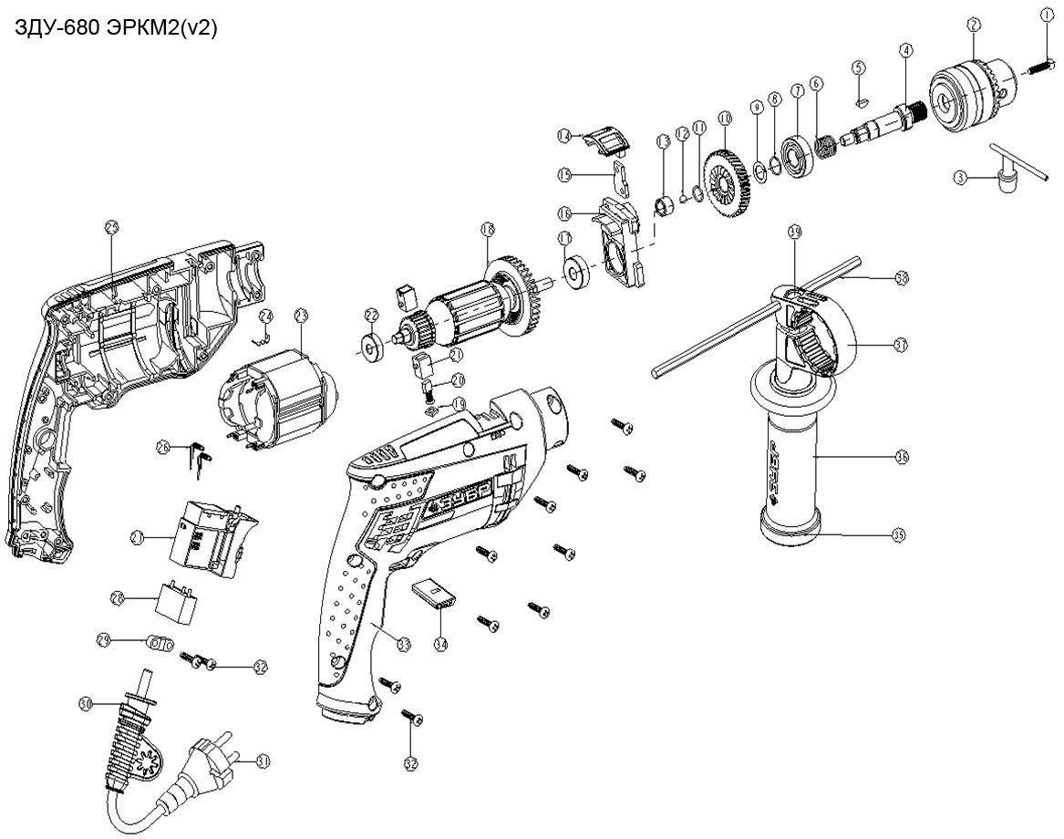 Инструмент [ЗДУ-680 ЭРКМ2] - разборная схема